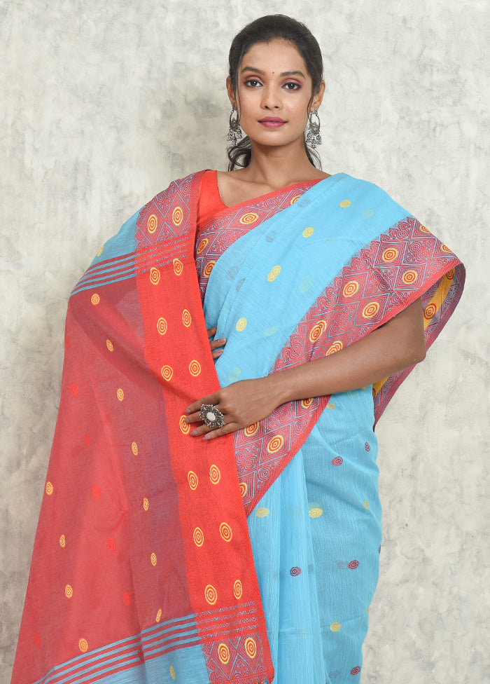 Blue Matka Silk Saree With Blouse Piece - Indian Silk House Agencies