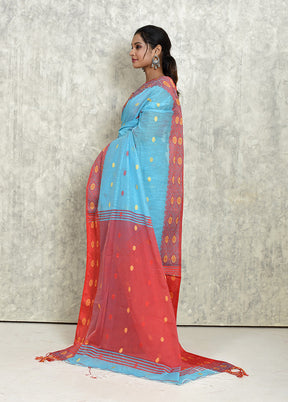 Blue Matka Silk Saree With Blouse Piece - Indian Silk House Agencies