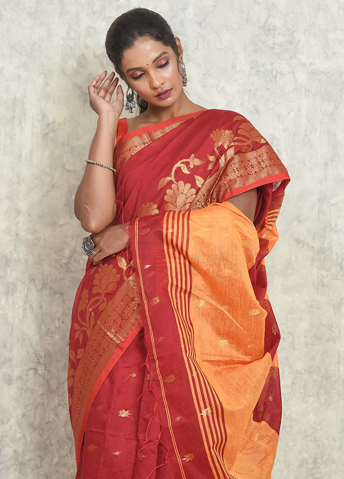 Red Matka Silk Saree With Blouse Piece - Indian Silk House Agencies