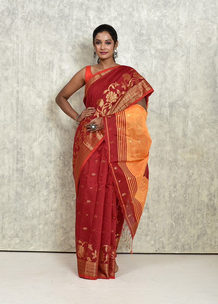 Red Matka Silk Saree With Blouse Piece - Indian Silk House Agencies