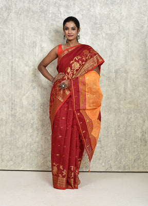 Red Matka Silk Saree With Blouse Piece - Indian Silk House Agencies