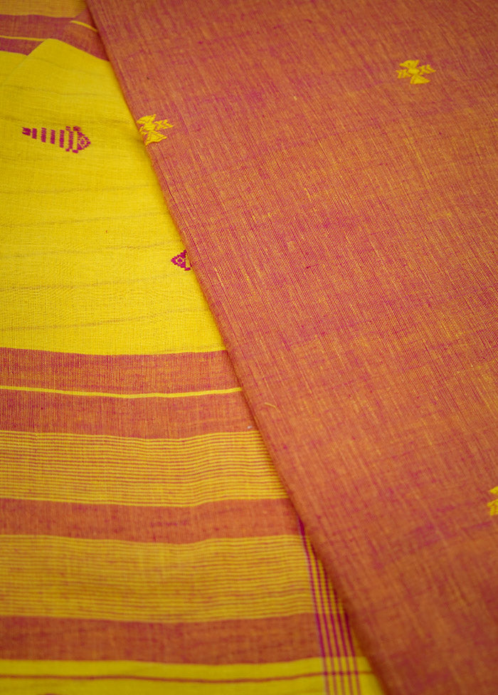 Yellow Matka Silk Saree With Blouse Piece - Indian Silk House Agencies