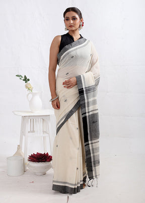 Cream Matka Silk Saree With Blouse Piece - Indian Silk House Agencies