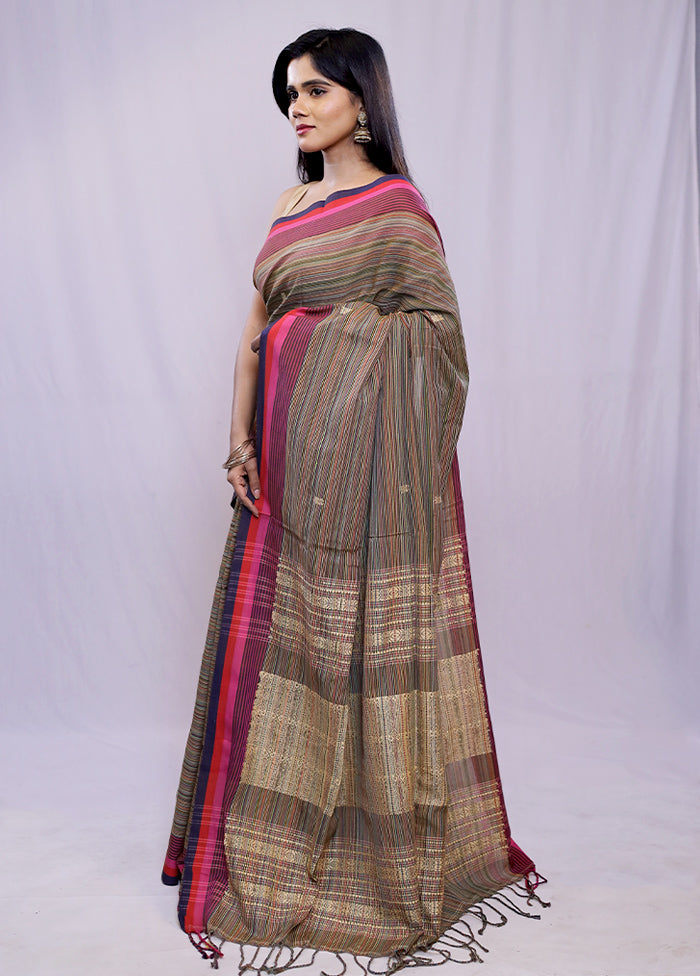 Multicolor Matka Silk Saree With Blouse Piece - Indian Silk House Agencies