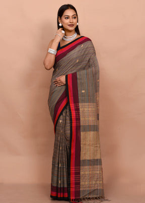 Grey Matka Silk Saree With Blouse Piece - Indian Silk House Agencies