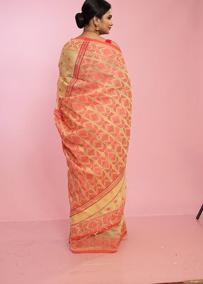 Yellow Resham Jamdani Saree With Blouse Piece - Indian Silk House Agencies