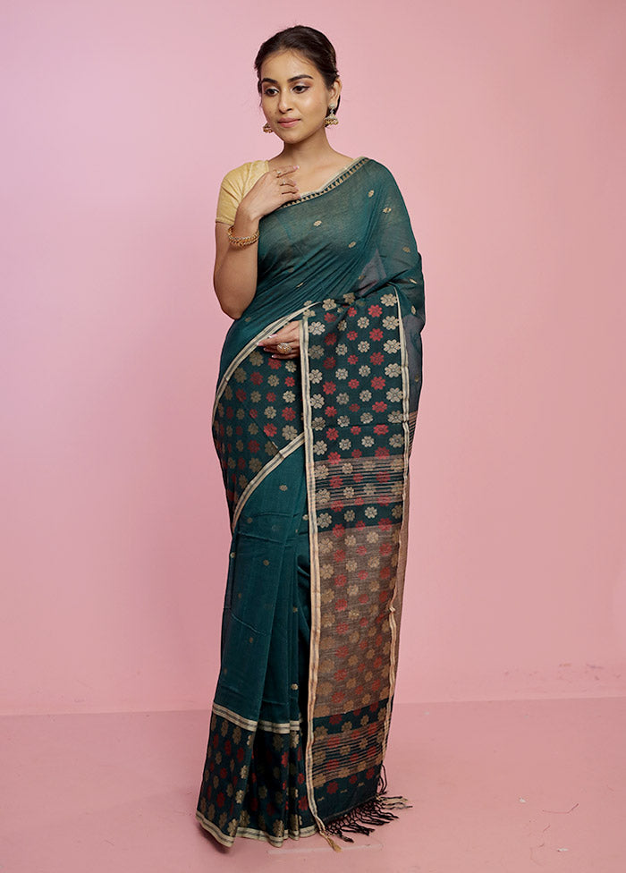 Green Matka Blend Saree With Blouse Piece - Indian Silk House Agencies