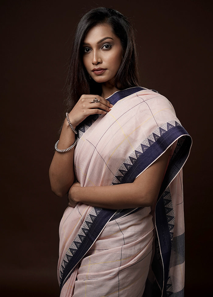 Pink Cotton Saree With Blouse Piece - Indian Silk House Agencies