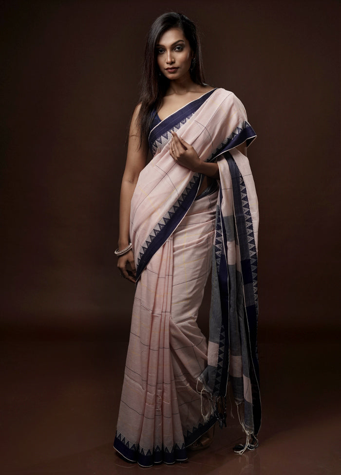 Pink Cotton Saree With Blouse Piece - Indian Silk House Agencies