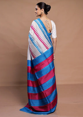 Multicolor Printed Pure Silk Saree Without Blouse Piece