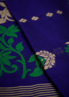 Green Linen Silk Saree With Blouse Piece - Indian Silk House Agencies