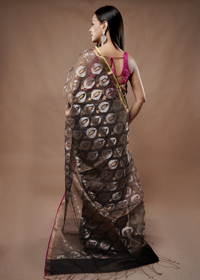 Black Matka Pure Silk Saree With Blouse Piece - Indian Silk House Agencies