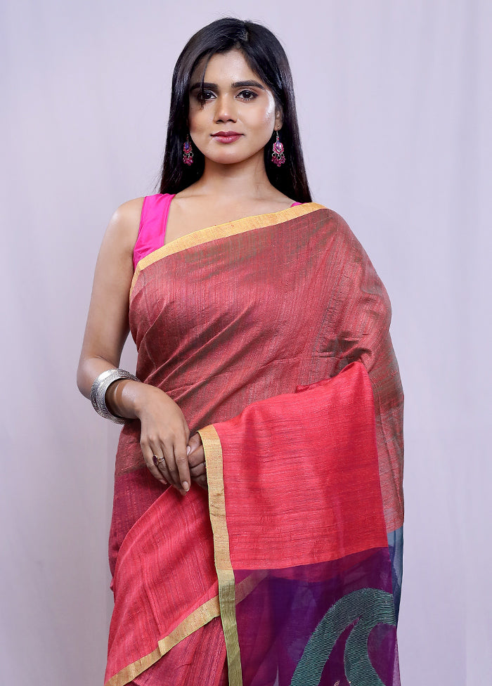 Multicolor Matka Pure Silk Saree With Blouse Piece - Indian Silk House Agencies