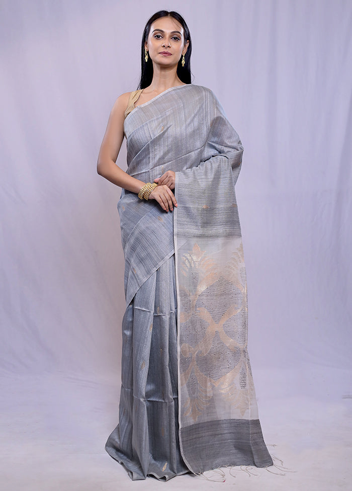 Blue Matka Pure Silk Saree With Blouse Piece - Indian Silk House Agencies