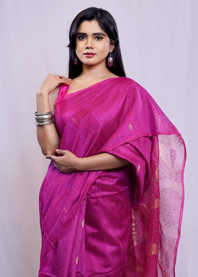 Pink Matka Pure Silk Saree With Blouse Piece - Indian Silk House Agencies