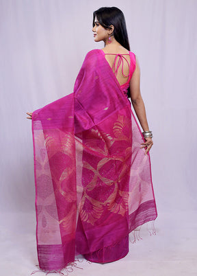 Pink Matka Pure Silk Saree With Blouse Piece - Indian Silk House Agencies