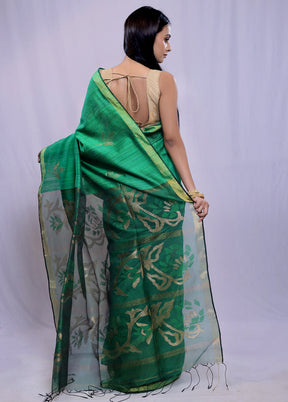 Green Matka Pure Silk Saree With Blouse Piece - Indian Silk House Agencies