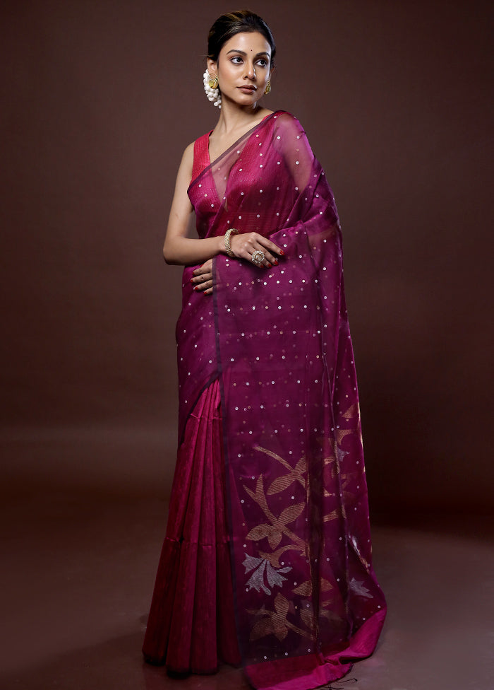 Pink Matka Pure Silk Saree With Blouse Piece - Indian Silk House Agencies