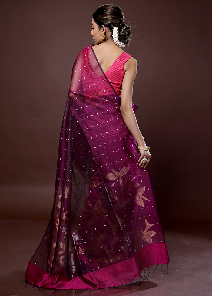 Pink Matka Pure Silk Saree With Blouse Piece - Indian Silk House Agencies