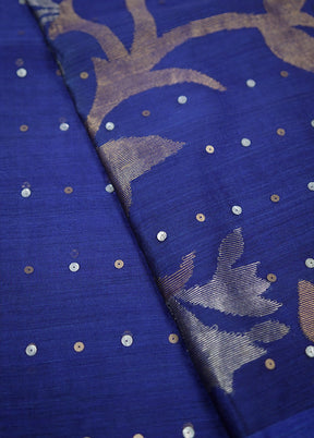 Blue Matka Pure Silk Saree With Blouse Piece - Indian Silk House Agencies