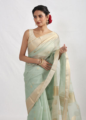 Green Matka Pure Silk Saree With Blouse Piece - Indian Silk House Agencies