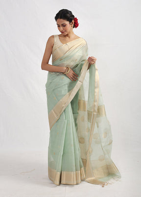 Green Matka Pure Silk Saree With Blouse Piece - Indian Silk House Agencies