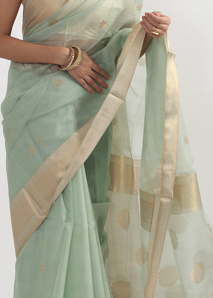 Green Matka Pure Silk Saree With Blouse Piece - Indian Silk House Agencies