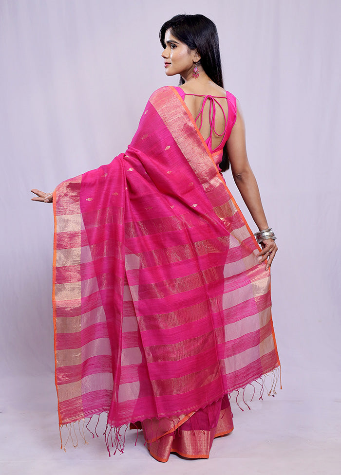 Pink Matka Pure Silk Saree With Blouse Piece - Indian Silk House Agencies