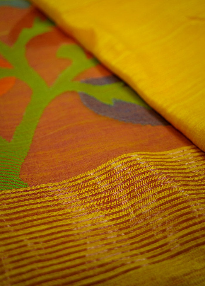 Yellow Matka Silk Saree With Blouse Piece - Indian Silk House Agencies