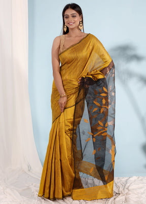 Yellow Matka Pure Silk Saree With Blouse Piece - Indian Silk House Agencies