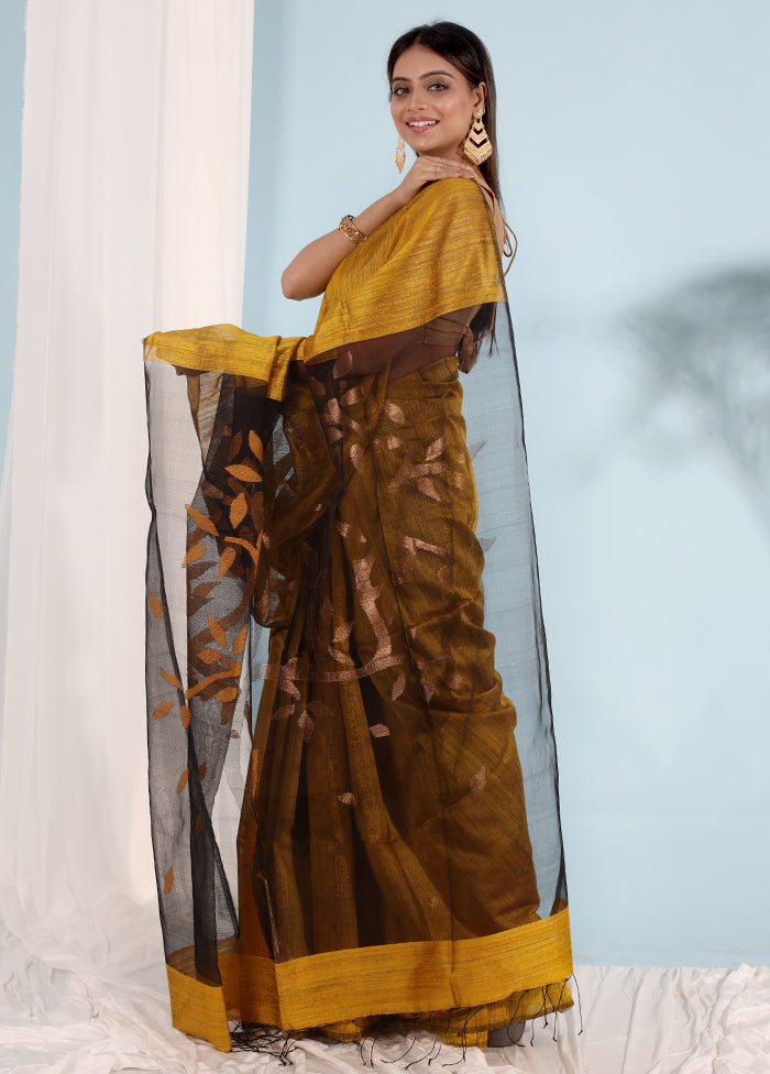 Yellow Matka Pure Silk Saree With Blouse Piece - Indian Silk House Agencies