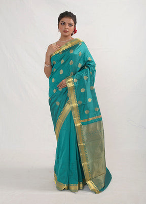 Green Kanjivaram Pure Silk Saree With Blouse Piece - Indian Silk House Agencies