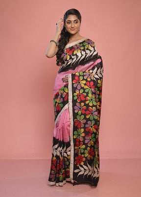 Black Printed Pure Silk Saree With Blouse Piece - Indian Silk House Agencies