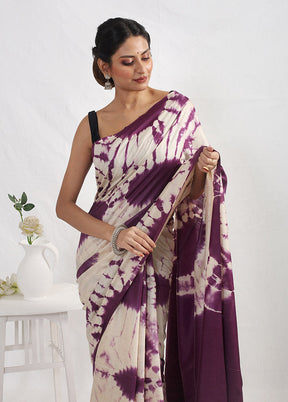 Cream Tussar Silk Saree With Blouse Piece - Indian Silk House Agencies