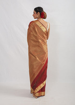 Maroon Kanjivaram Silk Saree With Blouse Piece - Indian Silk House Agencies