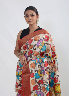 Multicolor Tussar Silk Saree With Blouse Piece - Indian Silk House Agencies