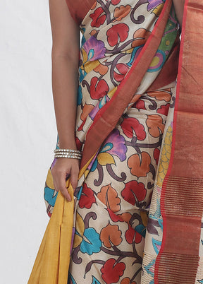 Multicolor Tussar Silk Saree With Blouse Piece - Indian Silk House Agencies