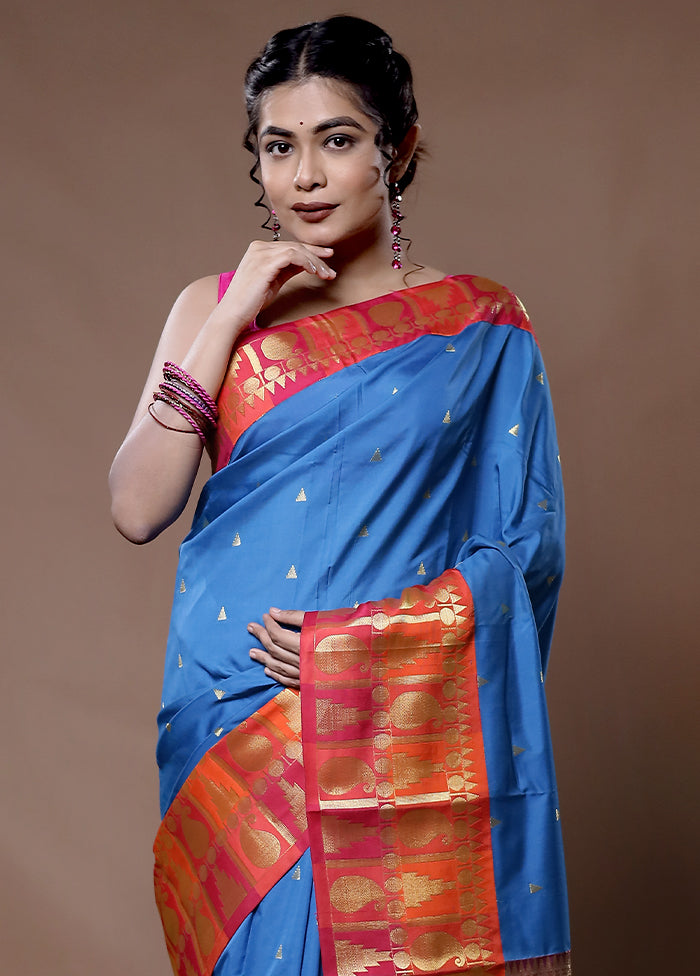 Pink Kanjivaram Silk Saree With Blouse Piece - Indian Silk House Agencies