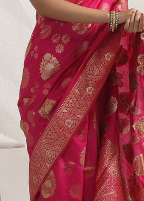 Pink Dupion Silk Saree With Blouse Piece - Indian Silk House Agencies