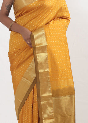 Yellow Kanjivaram Silk Saree With Blouse Piece - Indian Silk House Agencies