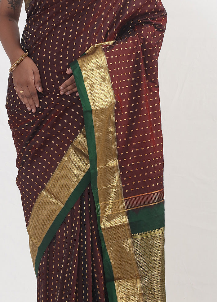 Maroon Kanjivaram Silk Saree With Blouse Piece - Indian Silk House Agencies