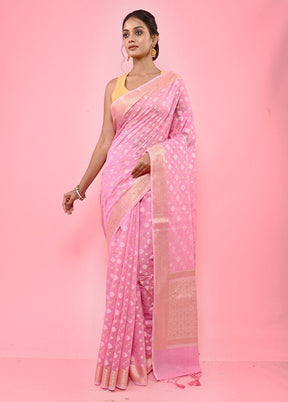 Pink Cotton Saree With Blouse Piece - Indian Silk House Agencies