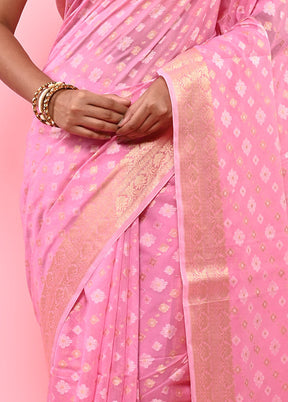 Pink Cotton Saree With Blouse Piece - Indian Silk House Agencies