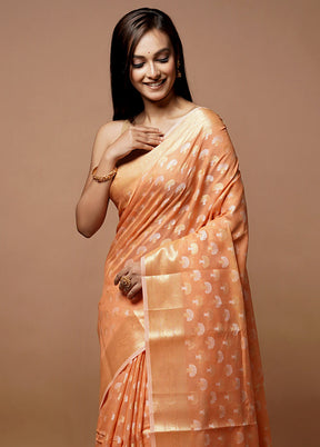 Pink Cotton Saree With Blouse Piece