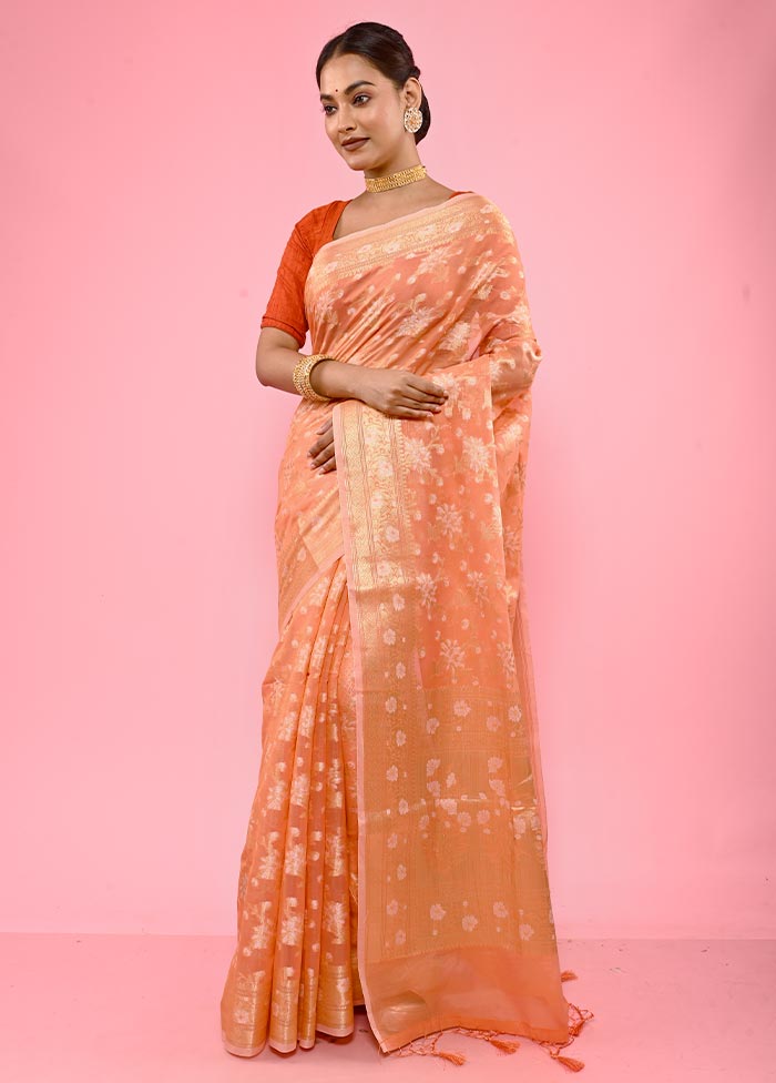 Pink Cotton Saree With Blouse Piece - Indian Silk House Agencies