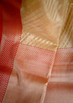 Cream Tissue Silk Saree With Blouse Piece - Indian Silk House Agencies