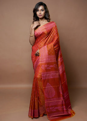 Multicolor Printed Pure Silk Saree Without Blouse Piece