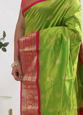 Green Kanjivaram Pure Silk Saree With Blouse Piece - Indian Silk House Agencies