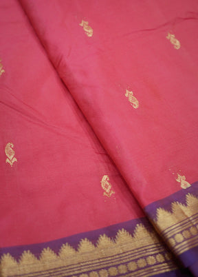 Pink Kanjivaram Silk Saree With Blouse Piece - Indian Silk House Agencies