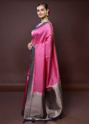 Pink Dupion Silk Saree With Blouse Piece